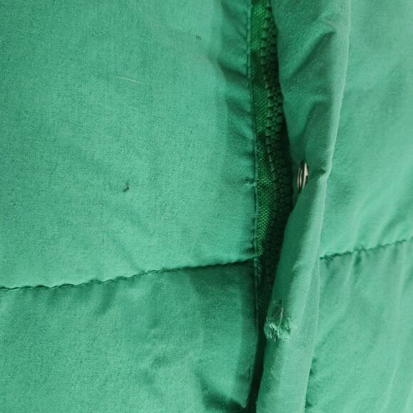 1980s Woolrich Insulated Kelly Green Yellow Goose Down Puffer Vest Size Medium - Picture 12 of 12